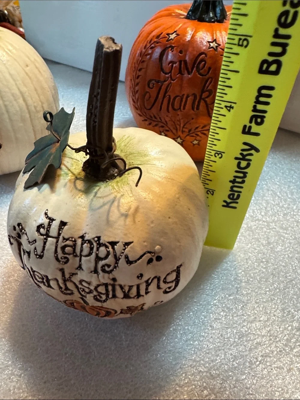 Thanksgiving Decorative Pumpkin Set — Orange & White Seasonal Accents